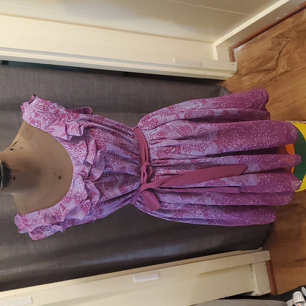 Pretty purple floral garden party dress